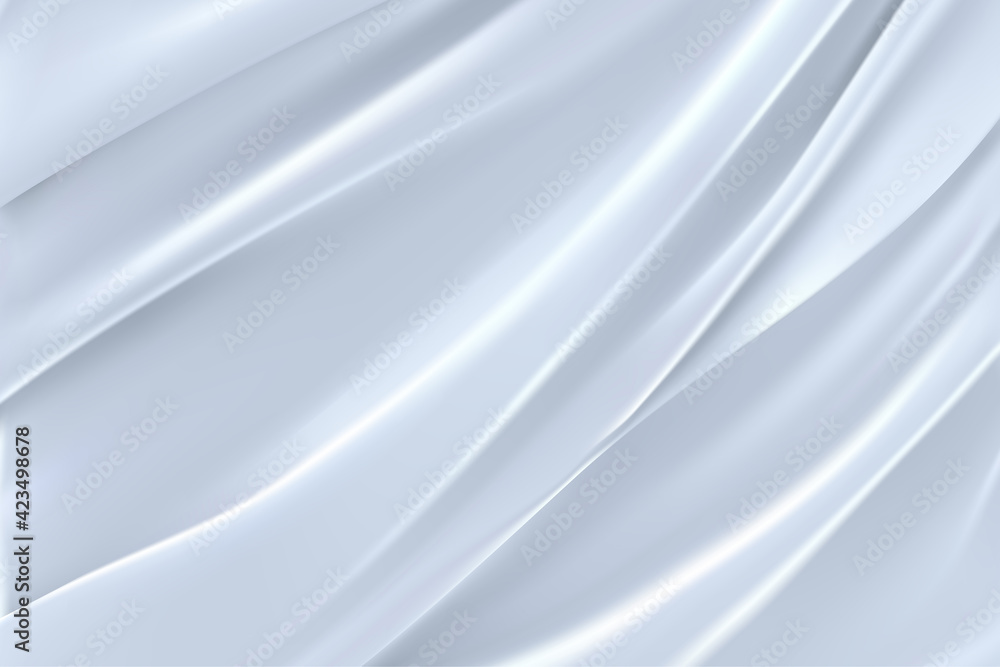 Fototapeta premium Abstract vector background luxury white cloth or liquid wave Abstract or white fabric texture background.
