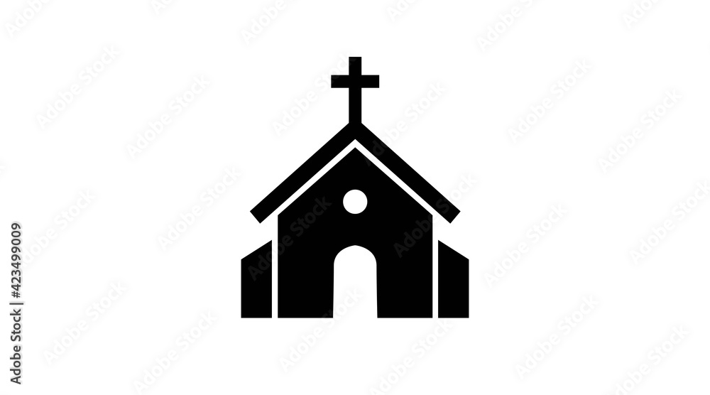 Church Icon. Vector isolated illustration of a church building Church Icon. Vector isolated illustration of a church building