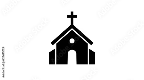 Church Icon. Vector isolated illustration of a church building