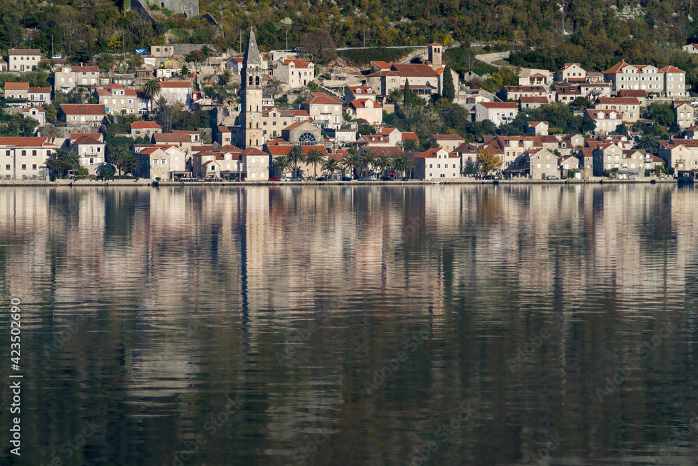 The old town of Perast on the shore of Kotor Bay, Montenegro The old town of Perast on the shore of Kotor Bay, Montenegro