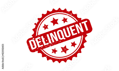 Delinquent Rubber Stamp. Delinquent Grunge Stamp Seal Vector Illustration