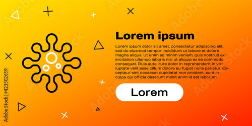 Line Virus icon isolated on yellow background. Corona virus 2019-nCoV. Bacteria and germs, cell cancer, microbe, fungi. Colorful outline concept. Vector Illustration