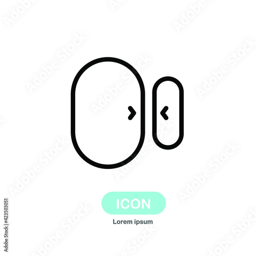 door sensor icon vector isolated on white background.