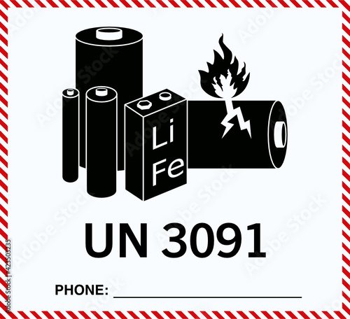 UN 3091 warning label