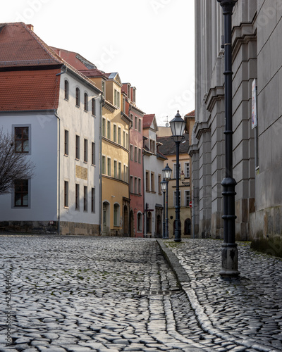 Cobble stone road in the old town of Zittau