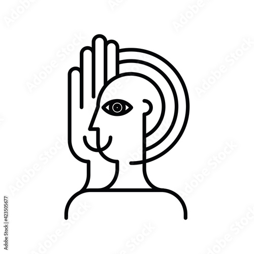 Palm and face psychology logo