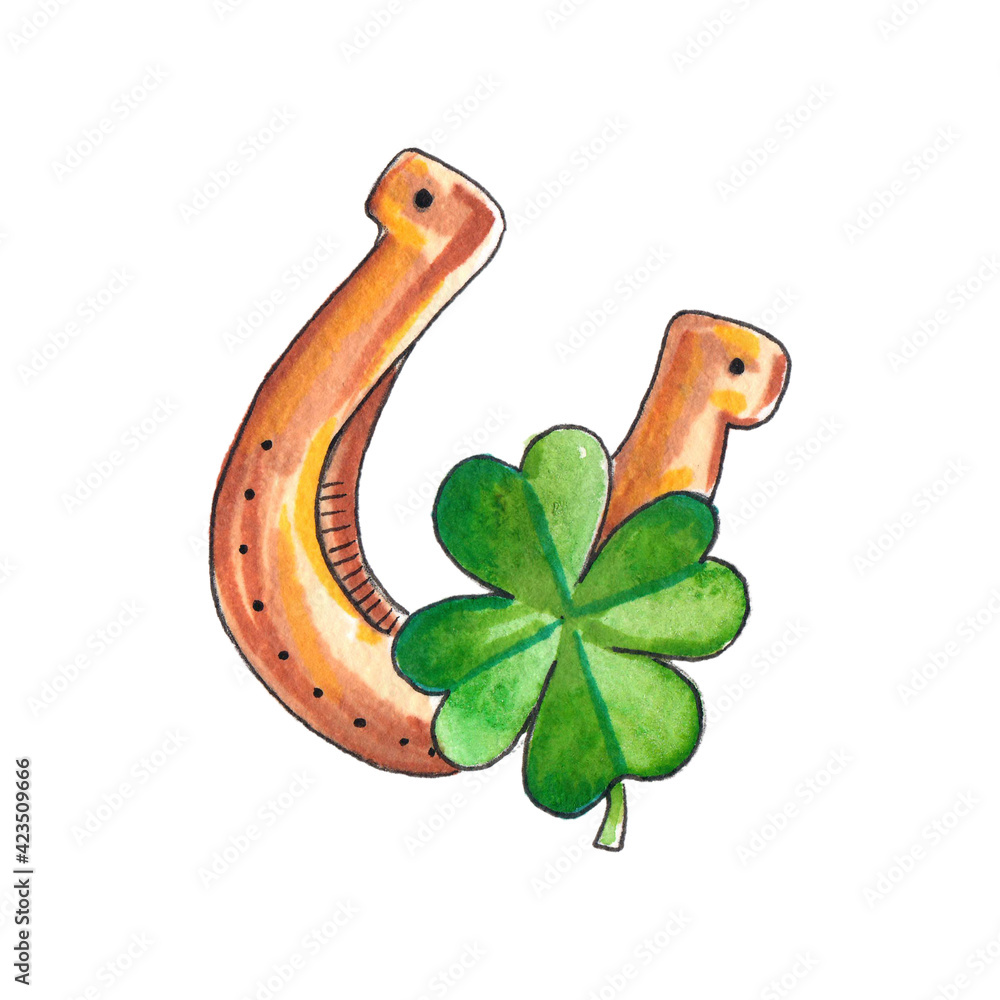 Irish Four Leaf Clover Clip Art