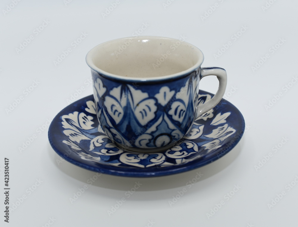 Beautiful Blue Color Kitchen Crockery Tea Coffee Cup Artistic Design Handmade Pakistan Asia Beautiful Blue Color Kitchen Crockery Tea Coffee Cup Artistic Design Handmade Pakistan Asia