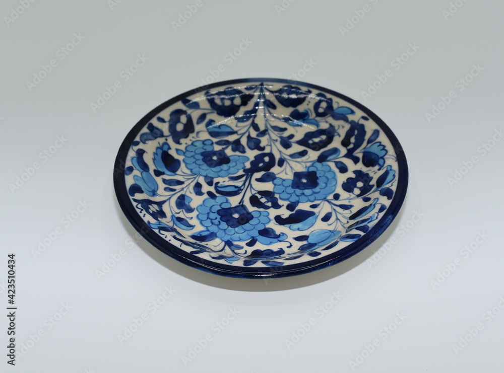 Beautiful Blue Color Kitchen Crockery Pots Artistic Design Handmade Pakistan Asia