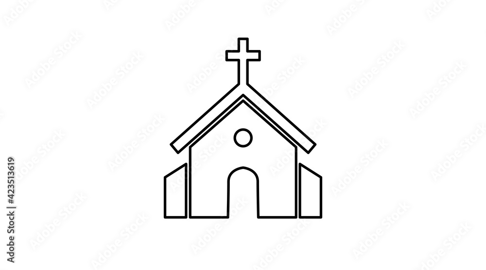 Church Icon. Vector isolated illustration of a church building Church Icon. Vector isolated illustration of a church building