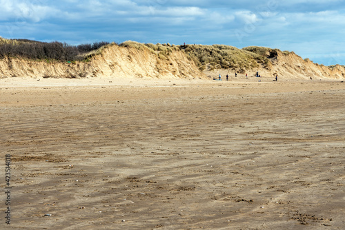 Cefn Sands beach at Pembrey Country Park in Carmarthenshire South Wales UK  which is a popular Welsh tourist travel resort and coastline landmark  stock photo image