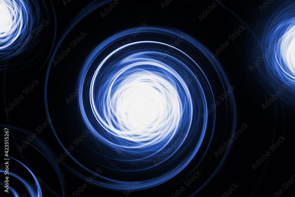 Naklejka premium Abstract glowing portal on the black background.