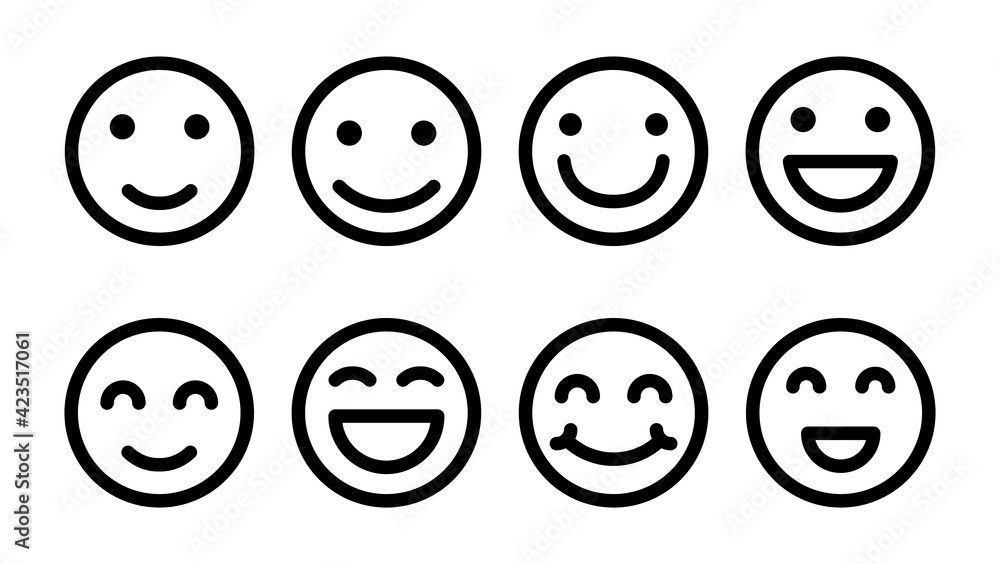 smile icon set. smile emoticon icon. feedback smile icon set. smile emoticon icon. feedback