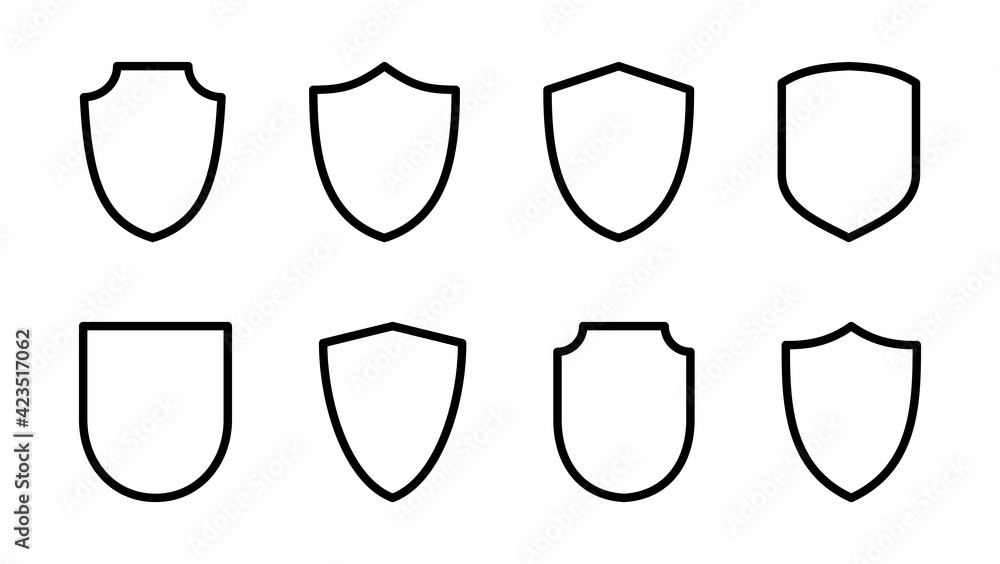 Shield icon set. Protection icon vector. Security vector icon Shield icon set. Protection icon vector. Security vector icon