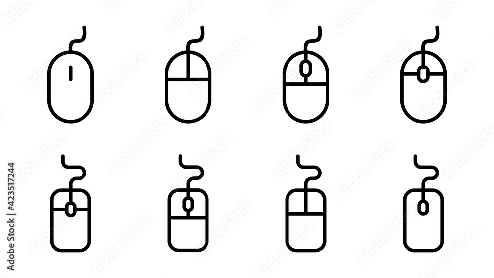 Mouse icon set. click icon vector. pointer icon vector. Mouse icon set. click icon vector. pointer icon vector.