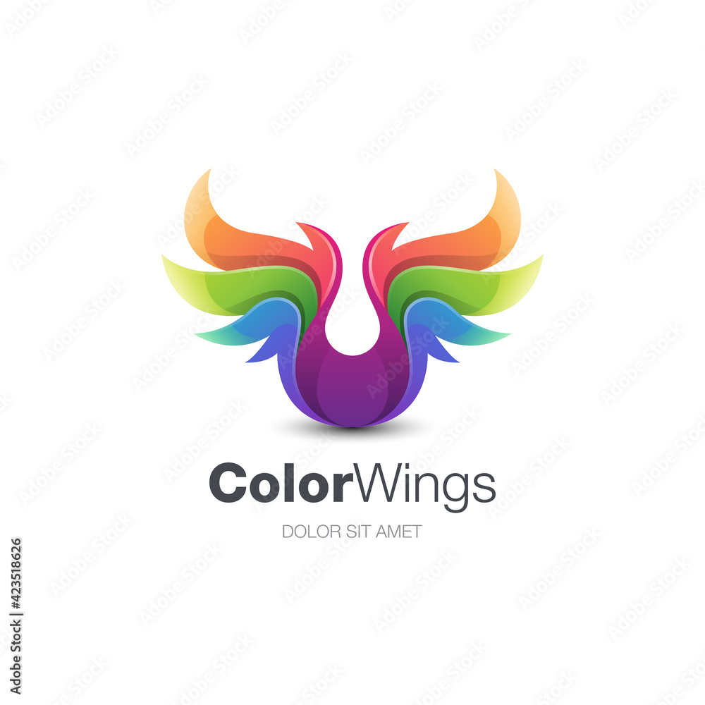 Colorful wings logo
