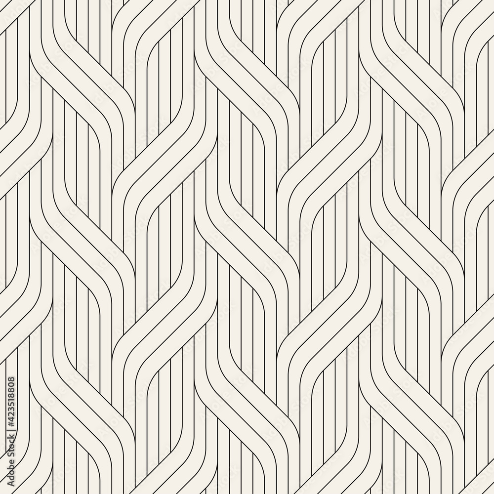Geometric pattern with wavy lines in shades of black and white