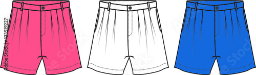 vector flat sketch shorts designs for girls