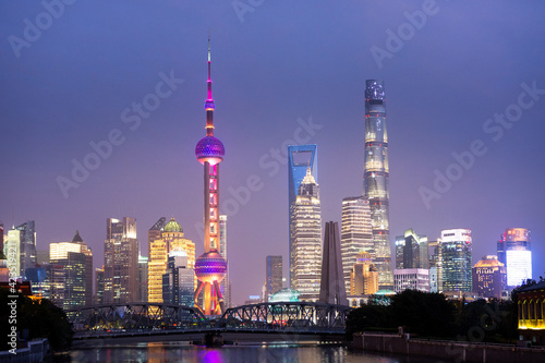 Shanghai Skyline bright at night