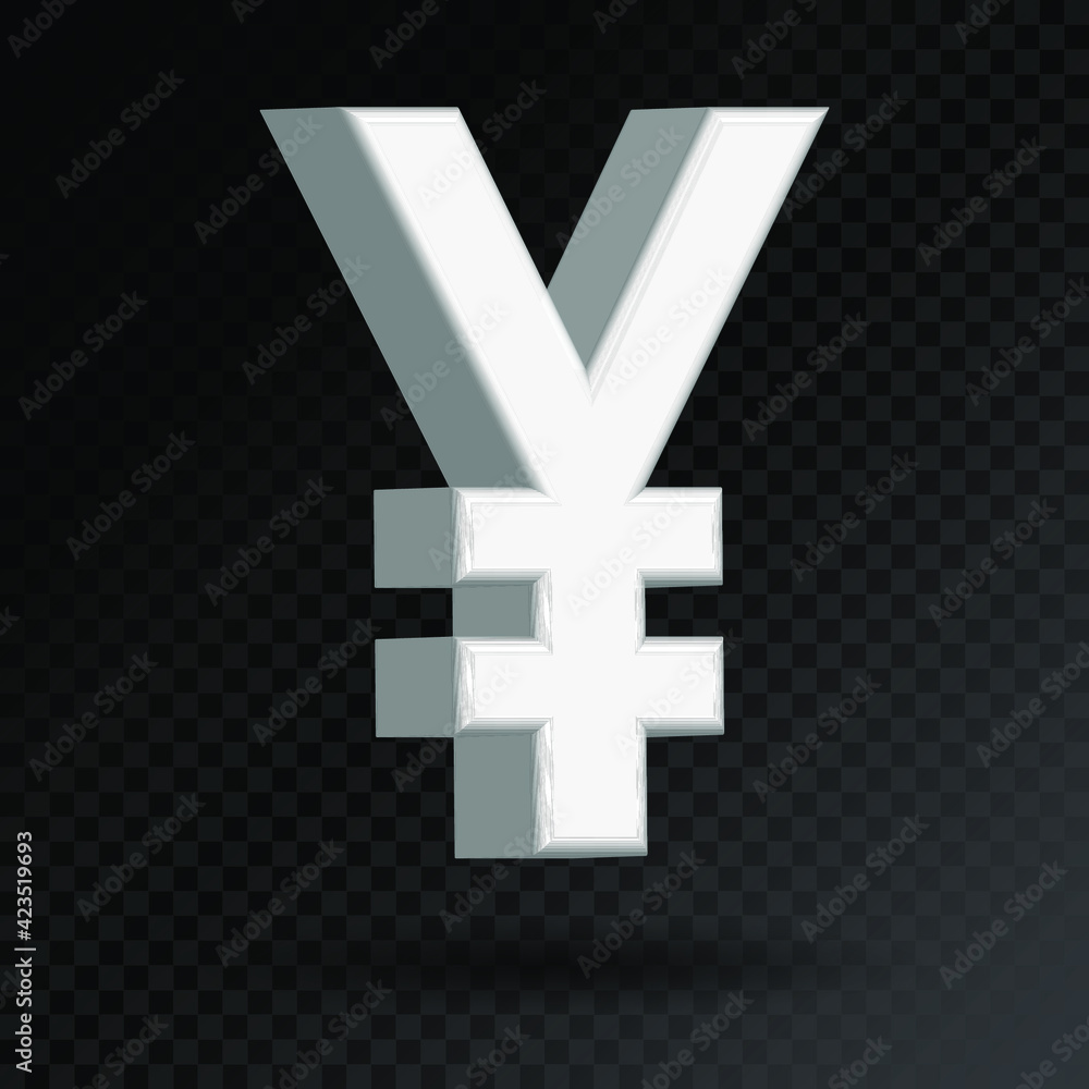 Obraz premium 3D currency symbols: Yen. Eps10 vector illustration.