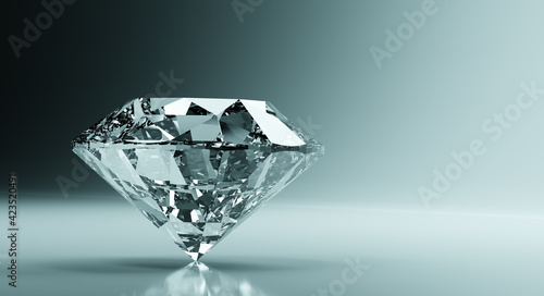 Brilliant cut diamond, precious gem jewelry photo