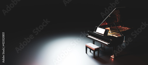 Photo Classic grand piano keyboard