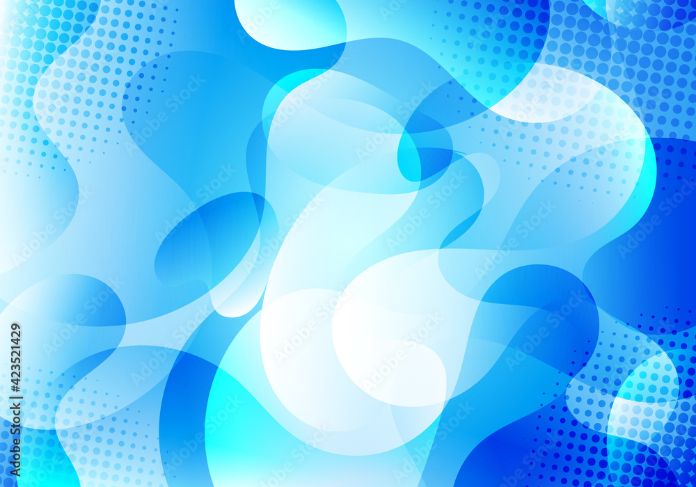 Abstract background blue liquid gradient shapes transparency layered with halftone effect. Abstract background blue liquid gradient shapes transparency layered with halftone effect.