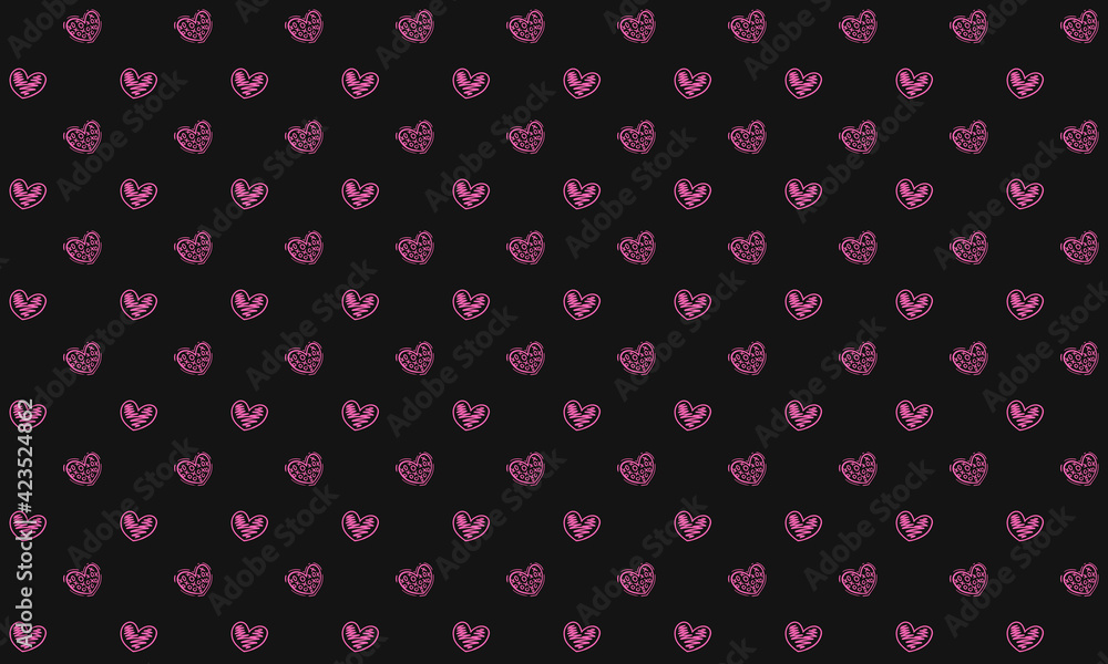 Pink hearts pattern on a dark background great for any kind of packaging