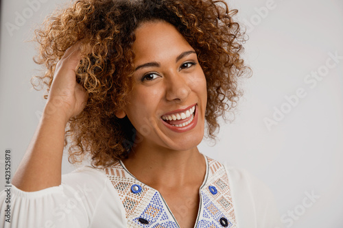 Beautiful African American woman smiling