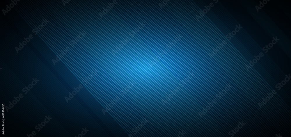 Fototapeta premium Abstract diagonal stripe lines pattern on dark blue background.