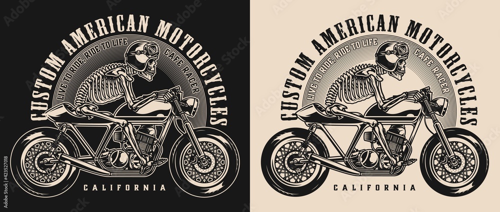 Obraz premium Cafe racer motorcycle vintage emblem