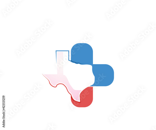 texas medical care icon logo design template