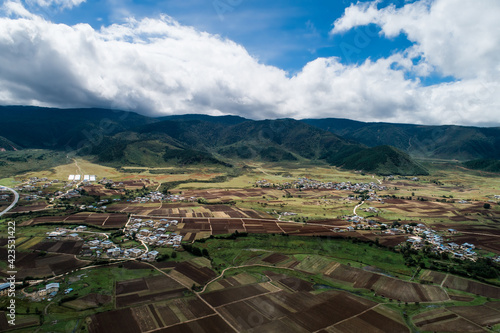 Aerial Photography of an Idyllic Village in Shangri-La, Yunnan Province, China