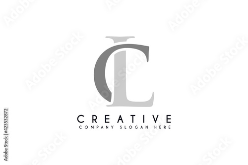 Initial CL letter logo. Vector business branding flat logo design illustration