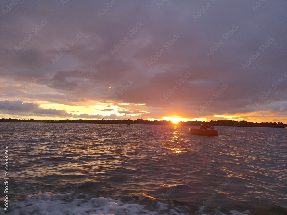 sunset over the sea