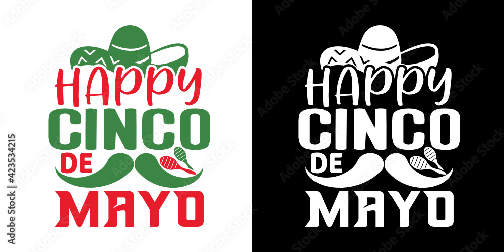 Happy Cinco De Mayo SVG Cut File | Cinco De Mayo Svg | Mexican Hat Svg