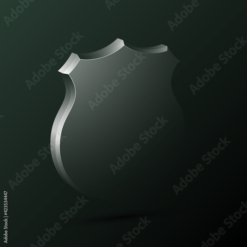 Protected guard shield concept. Safety badge, protection icon. Privacy colorful banner shield. Security label. Defense tag. Presentation shining sticker shield. Defense safeguard sign. badge