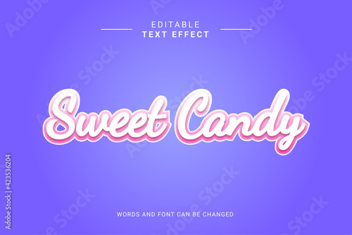 Sweet candy romantic text effect