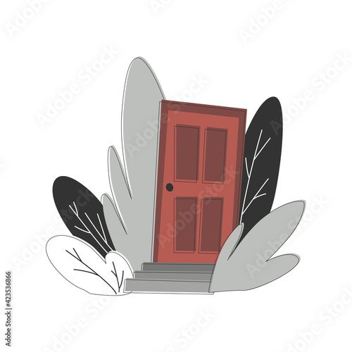 Contactless delivery concept illustration. Order delivery online to you door. Safe food delivery during COVID-19 quarantine