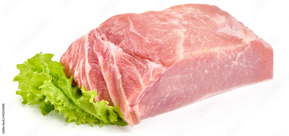 Raw pork meat, isolated on white background. High resolution image Raw pork meat, isolated on white background. High resolution image