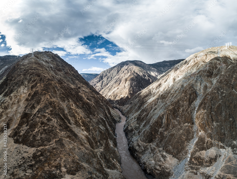 Aerial photography of the Grand Canyon of the Nujiang River on the Yunnan-Tibet Highway Aerial photography of the Grand Canyon of the Nujiang River on the Yunnan-Tibet Highway