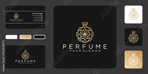 Luxury design for perfume logo design template and business card