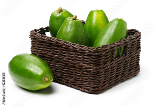 Papaya fruit isolated on a white background