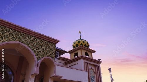 Beautiful view of mosque and sky - islamic background