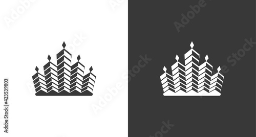 abstract royal building, crown, real estate, property logo vector template