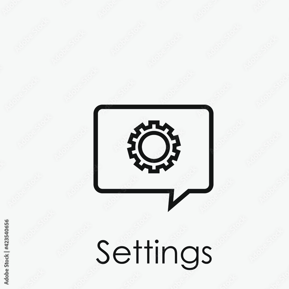 Settings vector icon. Editable stroke. Linear style sign for use on web design and mobile apps, logo. Symbol illustration. Pixel vector graphics - Vector Settings vector icon. Editable stroke. Linear style sign for use on web design and mobile apps, logo. Symbol illustration. Pixel vector graphics - Vector
