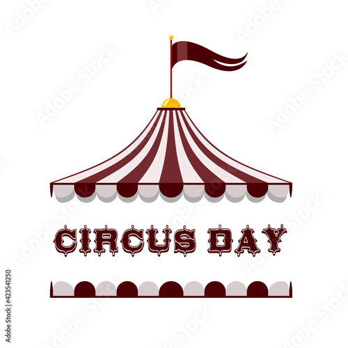 Vector icon of flat circus tent