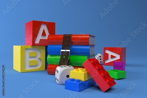 Books with toy blocks