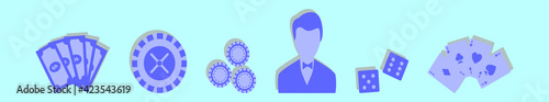 Fotografi set of casino cartoon icon design template with various models