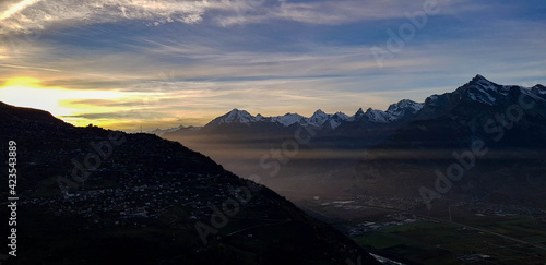 sunset in the mountains